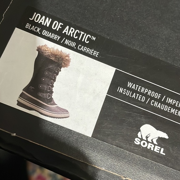 NWT Sorel Joan of Artic Boots in Black Quarry Size 9 - Picture 7 of 7